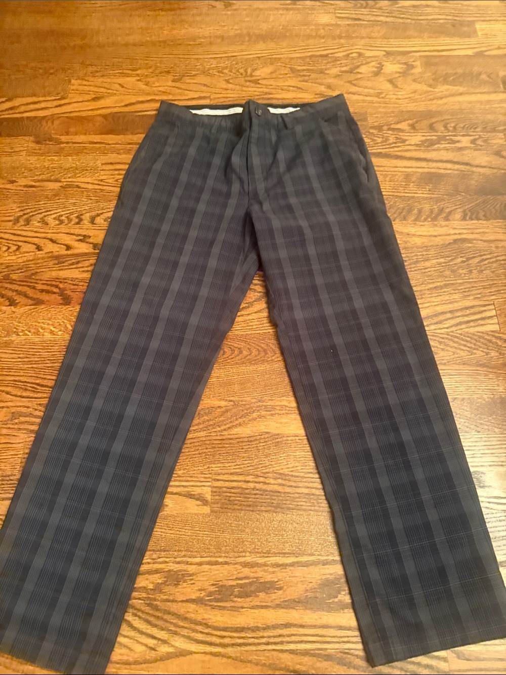 Greg Norman Collection Black-Gray Plaid Dress Pants